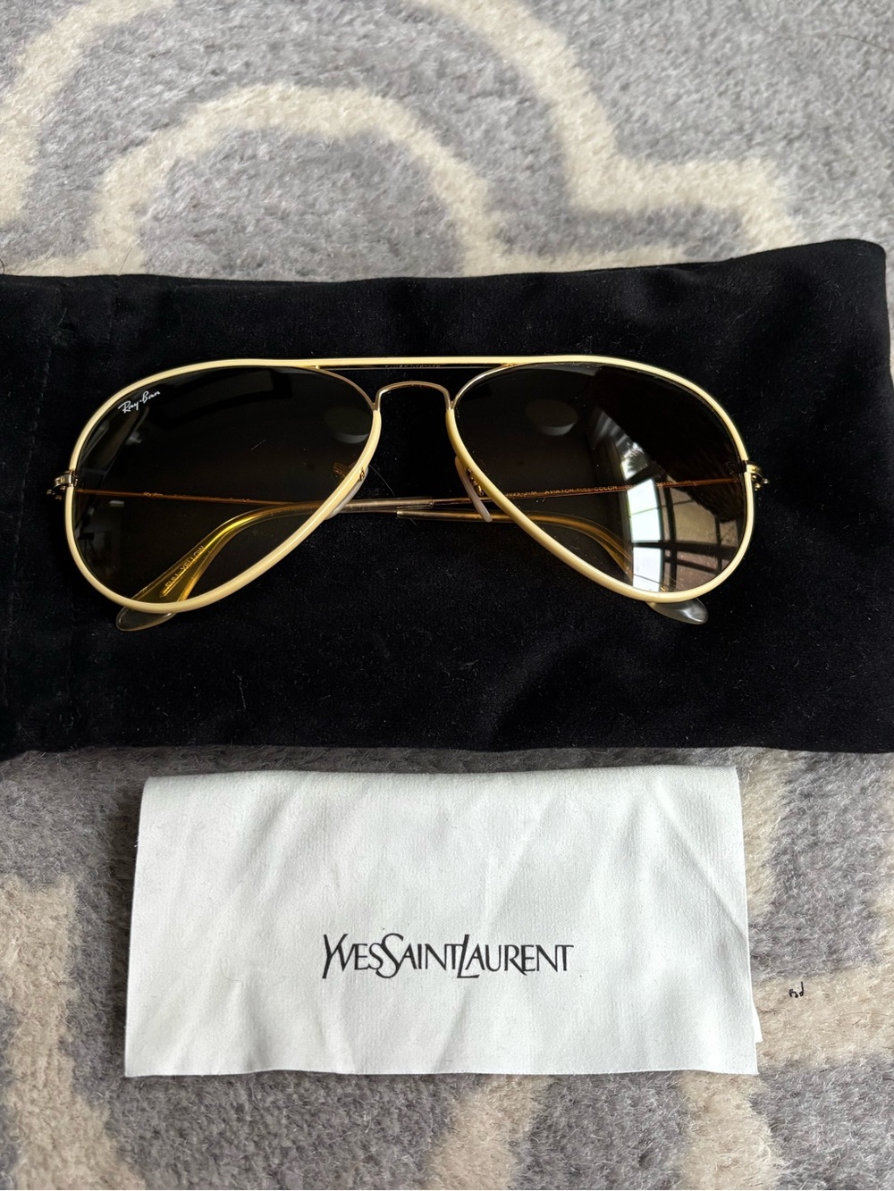 Ray-Ban Aviator Gradient Sunglasses 58-14 Full Yellow